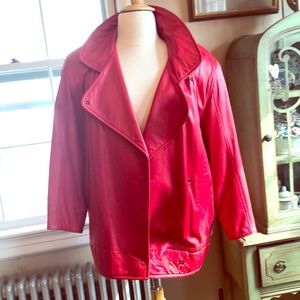 Red leather jacket